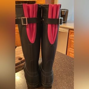 Navy/ Pink Tall Hunter Boots 5.5